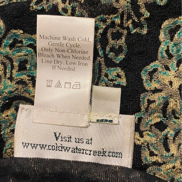 Coldwater Creek BOHO Blouse Top with Ruffle Sleeve MANDALA Small EUC Luminescent - Picture 7 of 7